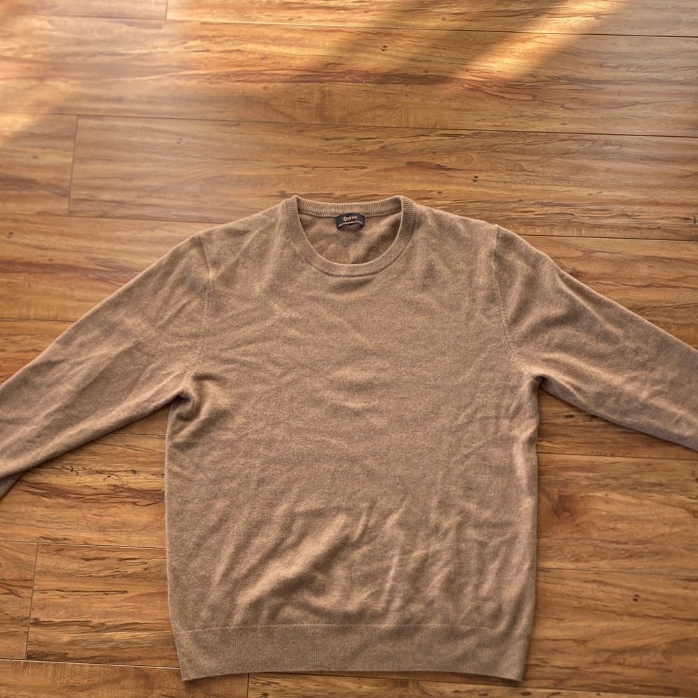 Quince Men's Tan Crewneck Sweater